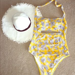 Cupshe Dandelion Yellow Halter Swimsuit